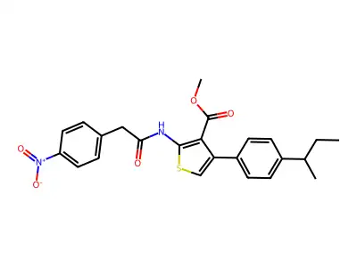methyl 4-(4-butan-2-ylphenyl)-2-[[2-(4-nitrophenyl)acetyl]amino]thiophene-3-carboxylate structure