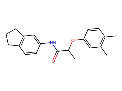 N-(2,3-dihydro-1H-inden-5-yl)-2-(3,4-dimethylphenoxy)propanamide structure