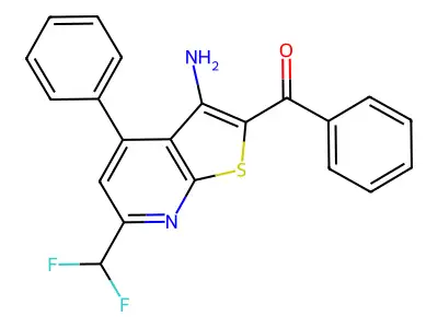 [3-Amino-6-(difluoromethyl)-4-phenylthieno[2,3-b]pyridin-2-yl](phenyl)methanone structure