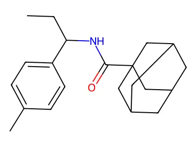 N-[1-(4-methylphenyl)propyl]adamantane-1-carboxamide structure