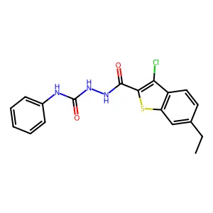 1-[(3-Chloro-6-ethyl-1-benzothiophene-2-carbonyl)amino]-3-phenylurea structure