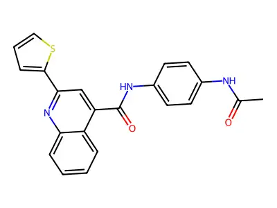 N-(4-acetamidophenyl)-2-thiophen-2-ylquinoline-4-carboxamide structure