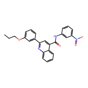 N-(3-nitrophenyl)-2-(3-propoxyphenyl)quinoline-4-carboxamide structure