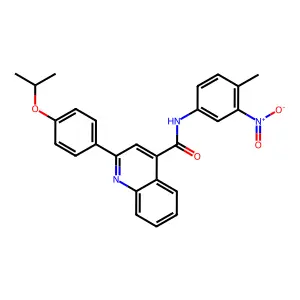 N-(4-methyl-3-nitrophenyl)-2-(4-propan-2-yloxyphenyl)quinoline-4-carboxamide structure