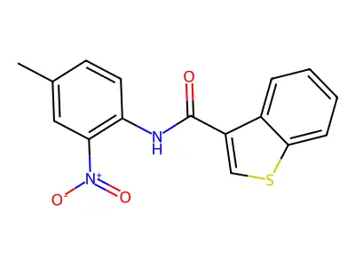 N-(4-methyl-2-nitrophenyl)-1-benzothiophene-3-carboxamide structure