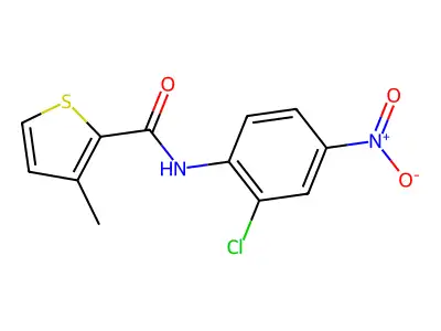 N-(2-chloro-4-nitrophenyl)-3-methylthiophene-2-carboxamide structure