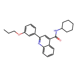 N-cyclohexyl-2-(3-propoxyphenyl)quinoline-4-carboxamide structure