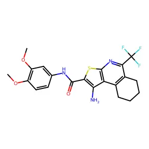 1-amino-N-(3,4-dimethoxyphenyl)-5-(trifluoromethyl)-6,7,8,9-tetrahydrothieno[2,3-c]isoquinoline-2-carboxamide structure