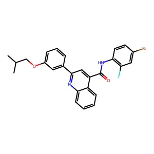 N-(4-bromo-2-fluorophenyl)-2-[3-(2-methylpropoxy)phenyl]quinoline-4-carboxamide structure
