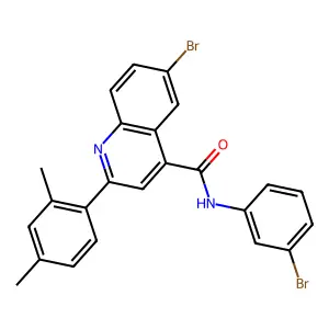 6-bromo-N-(3-bromophenyl)-2-(2,4-dimethylphenyl)quinoline-4-carboxamide structure
