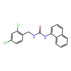 N-(2,4-dichlorobenzyl)-N'-(1-naphthyl)urea structure