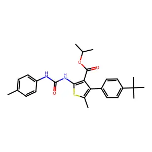 isopropyl 4-(4-tert-butylphenyl)-5-methyl-2-[(4-toluidinocarbonyl)amino]thiophene-3-carboxylate structure