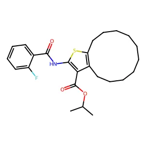 isopropyl 2-[(2-fluorobenzoyl)amino]-4,5,6,7,8,9,10,11,12,13-decahydrocyclododeca[b]thiophene-3-carboxylate structure