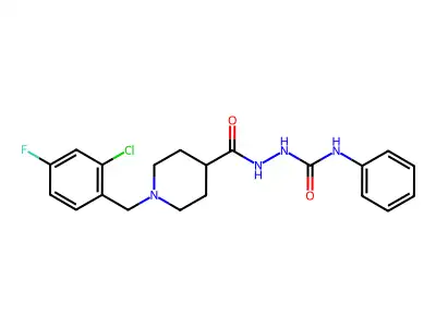 1-[[1-[(2-Chloro-4-fluorophenyl)methyl]piperidine-4-carbonyl]amino]-3-phenylurea structure
