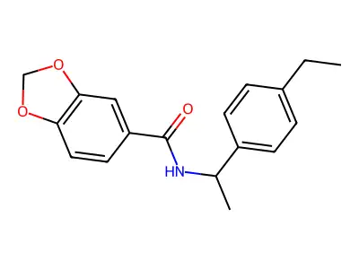N-[1-(4-ethylphenyl)ethyl]-1,3-benzodioxole-5-carboxamide structure
