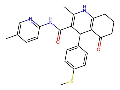 2-methyl-N-(5-methylpyridin-2-yl)-4-(4-methylsulfanylphenyl)-5-oxo-4,6,7,8-tetrahydro-1H-quinoline-3-carboxamide structure