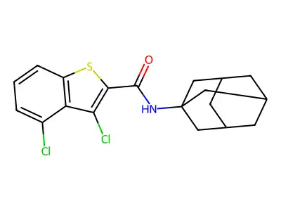 N-(1-adamantyl)-3,4-dichloro-1-benzothiophene-2-carboxamide structure
