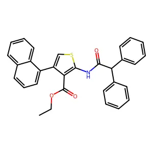 Ethyl 2-[(diphenylacetyl)amino]-4-(1-naphthyl)thiophene-3-carboxylate structure