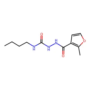 N-butyl-2-(2-methyl-3-furoyl)hydrazinecarboxamide structure