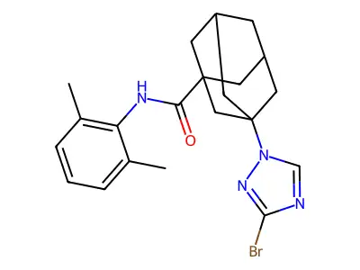 3-(3-bromo-1,2,4-triazol-1-yl)-N-(2,6-dimethylphenyl)adamantane-1-carboxamide structure
