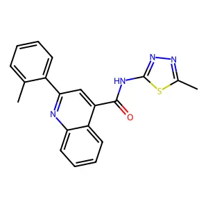 2-(2-methylphenyl)-N-(5-methyl-1,3,4-thiadiazol-2-yl)quinoline-4-carboxamide structure