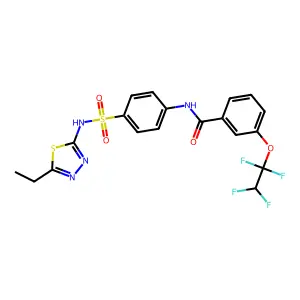 N-[4-[(5-ethyl-1,3,4-thiadiazol-2-yl)sulfamoyl]phenyl]-3-(1,1,2,2-tetrafluoroethoxy)benzamide structure