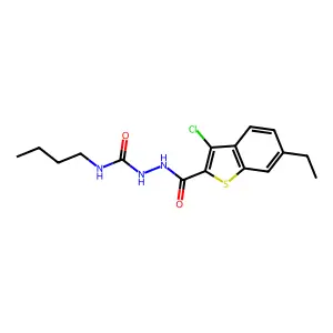 1-Butyl-3-[(3-chloro-6-ethyl-1-benzothiophene-2-carbonyl)amino]urea structure