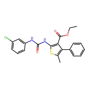 ethyl 2-{[(3-chloroanilino)carbonyl]amino}-5-methyl-4-phenyl-3-thiophenecarboxylate structure