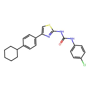 1-(4-Chlorophenyl)-3-[4-(4-cyclohexylphenyl)-1,3-thiazol-2-yl]urea structure