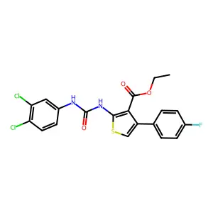 ethyl 2-[(3,4-dichlorophenyl)carbamoylamino]-4-(4-fluorophenyl)thiophene-3-carboxylate structure