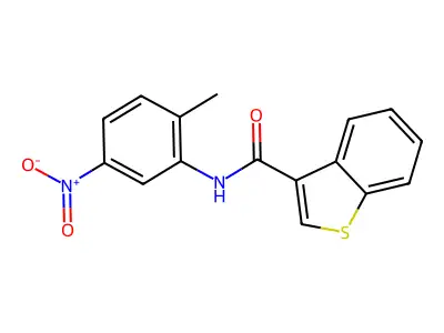N-(2-methyl-5-nitrophenyl)-1-benzothiophene-3-carboxamide structure