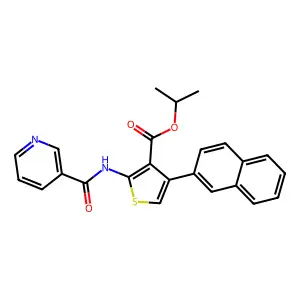 propan-2-yl 4-naphthalen-2-yl-2-(pyridine-3-carbonylamino)thiophene-3-carboxylate structure