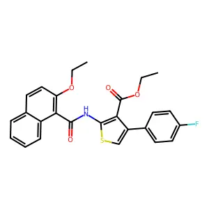 Ethyl 2-[(2-ethoxy-1-naphthoyl)amino]-4-(4-fluorophenyl)thiophene-3-carboxylate structure