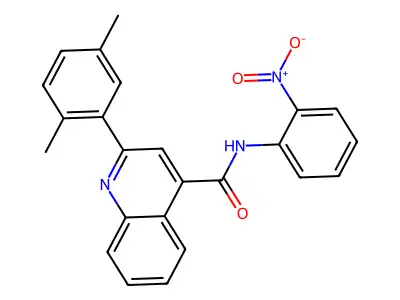 2-(2,5-dimethylphenyl)-N-(2-nitrophenyl)quinoline-4-carboxamide structure