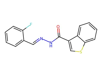 N-[(2-fluorophenyl)methylideneamino]-1-benzothiophene-3-carboxamide structure