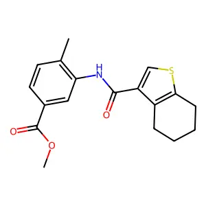 Methyl 4-methyl-3-(4,5,6,7-tetrahydro-1-benzothiophene-3-carbonylamino)benzoate structure