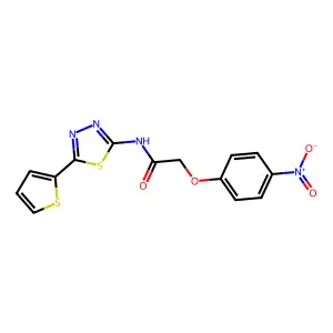 2-(4-nitrophenoxy)-N-(5-thiophen-2-yl-1,3,4-thiadiazol-2-yl)acetamide structure