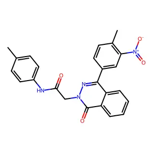 2-[4-(4-methyl-3-nitrophenyl)-1-oxophthalazin-2-yl]-N-(4-methylphenyl)acetamide structure