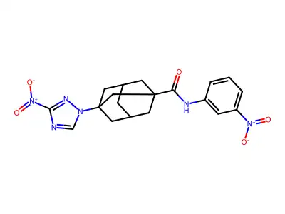 N-(3-nitrophenyl)-3-(3-nitro-1,2,4-triazol-1-yl)adamantane-1-carboxamide structure
