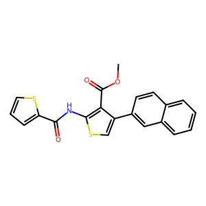 Methyl 4-(2-naphthyl)-2-[(2-thienylcarbonyl)amino]-3-thiophenecarboxylate structure
