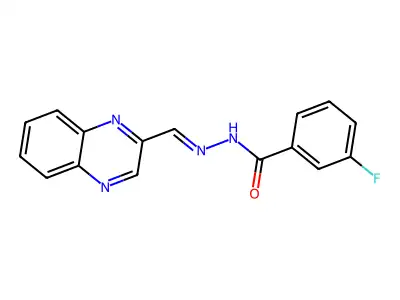 3-fluoro-N-(quinoxalin-2-ylmethylideneamino)benzamide structure