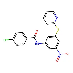 4-chloro-N-(3-nitro-5-pyridin-2-ylsulfanylphenyl)benzamide structure