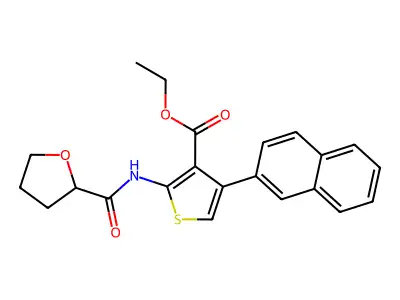 Ethyl 4-naphthalen-2-yl-2-(oxolane-2-carbonylamino)thiophene-3-carboxylate structure
