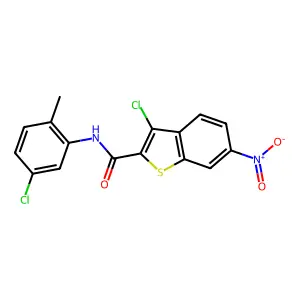 3-chloro-N-(5-chloro-2-methylphenyl)-6-nitro-1-benzothiophene-2-carboxamide structure