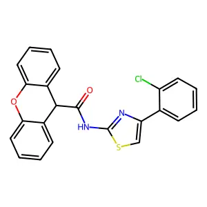 N-[4-(2-chlorophenyl)-1,3-thiazol-2-yl]-9H-xanthene-9-carboxamide structure