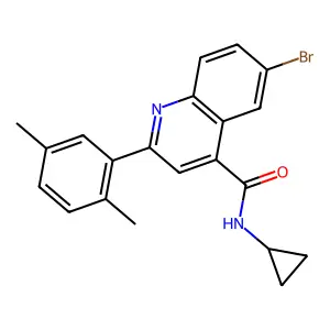 6-bromo-N-cyclopropyl-2-(2,5-dimethylphenyl)quinoline-4-carboxamide structure