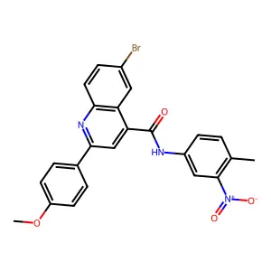 6-bromo-2-(4-methoxyphenyl)-N-(4-methyl-3-nitrophenyl)quinoline-4-carboxamide structure