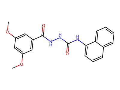 2-(3,5-Dimethoxybenzoyl)-N-(naphthalen-1-yl)hydrazinecarboxamide structure