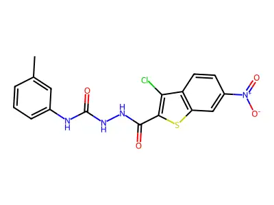 1-[(3-Chloro-6-nitro-1-benzothiophene-2-carbonyl)amino]-3-(3-methylphenyl)urea structure