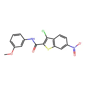 3-chloro-N-(3-methoxyphenyl)-6-nitro-1-benzothiophene-2-carboxamide structure